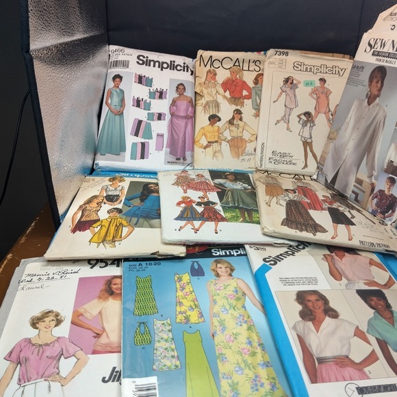 Simplicity Tops - Vintage Sewing Pattern Lot Simplicity McCalls Dresses Blouses Skirts 70s 80s x10
